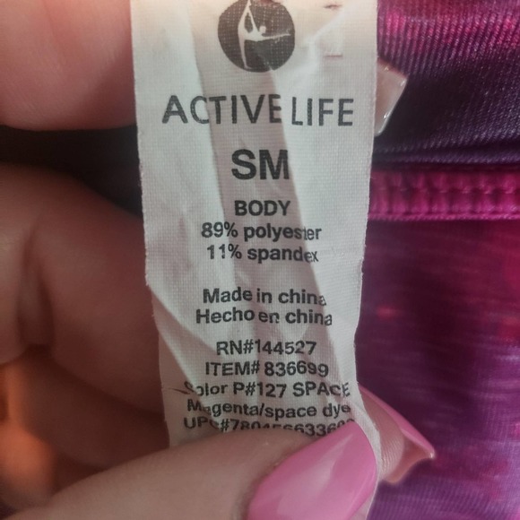 Active Life Pink and Black leggings size small - Picture 4 of 4